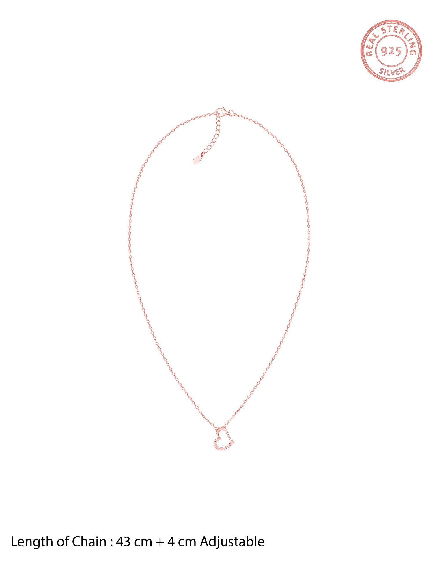 Rose Gold Deeper Love Pendant With Link Chain