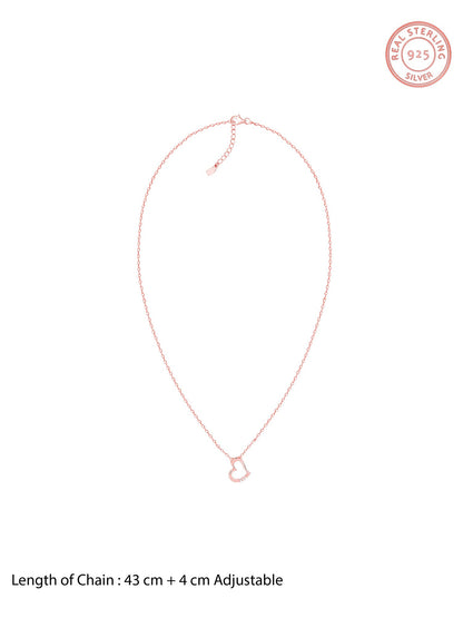 Rose Gold Deeper Love Pendant With Link Chain