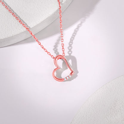 Rose Gold Deeper Love Pendant With Link Chain