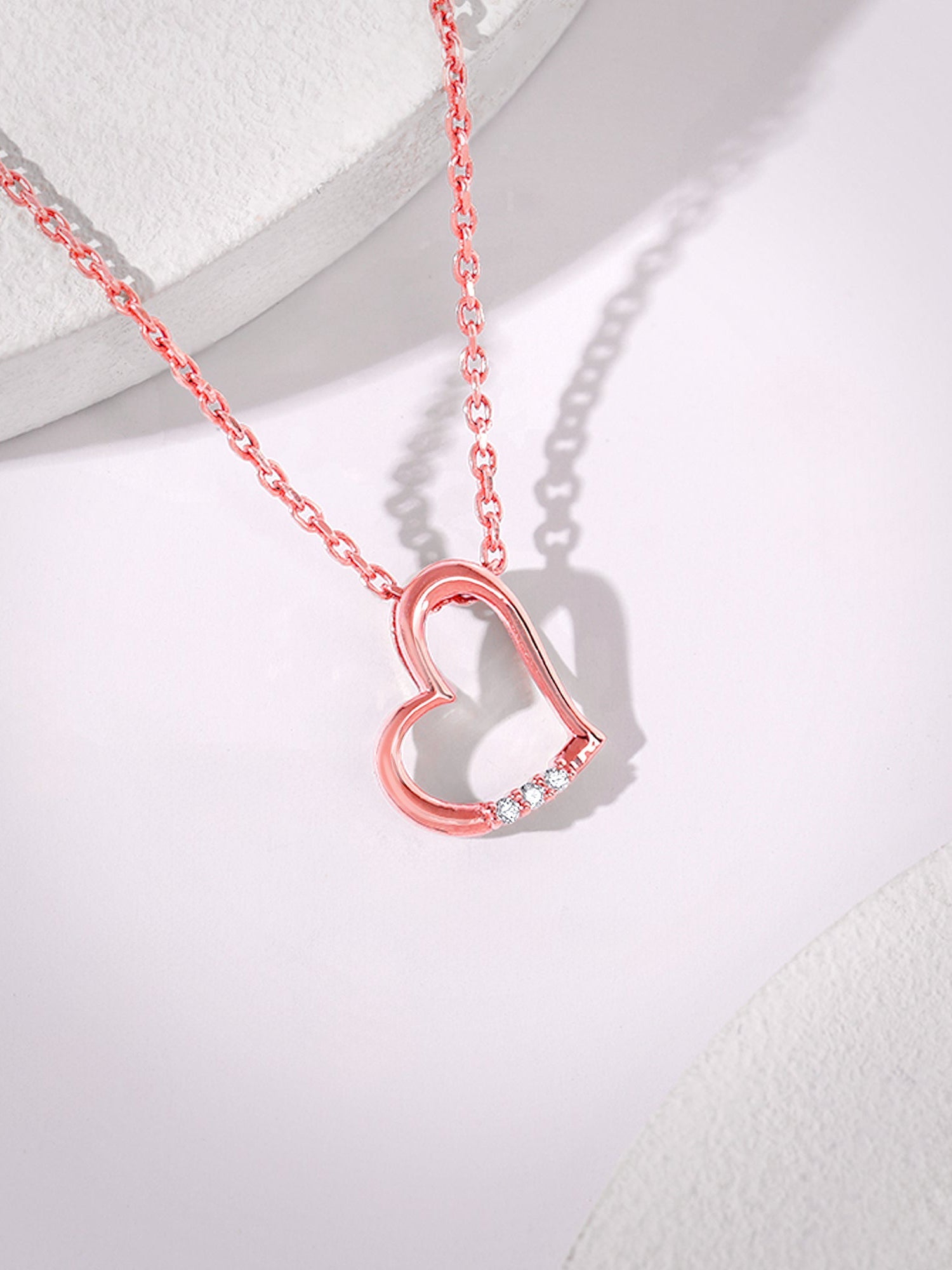 Rose Gold Deeper Love Pendant With Link Chain
