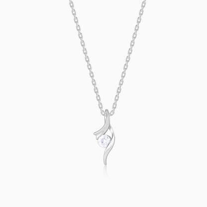 Silver Classy Shine Pendant With Link Chain