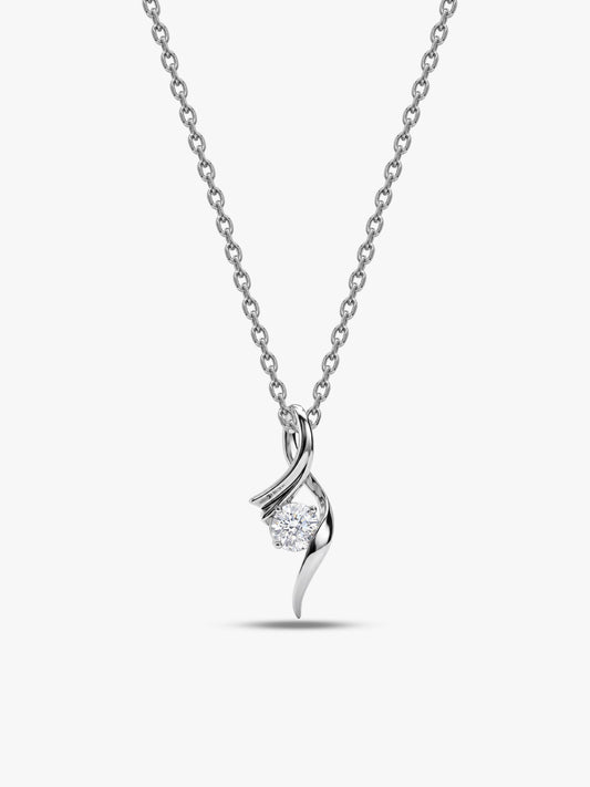 Silver Classy Shine Pendant With Link Chain