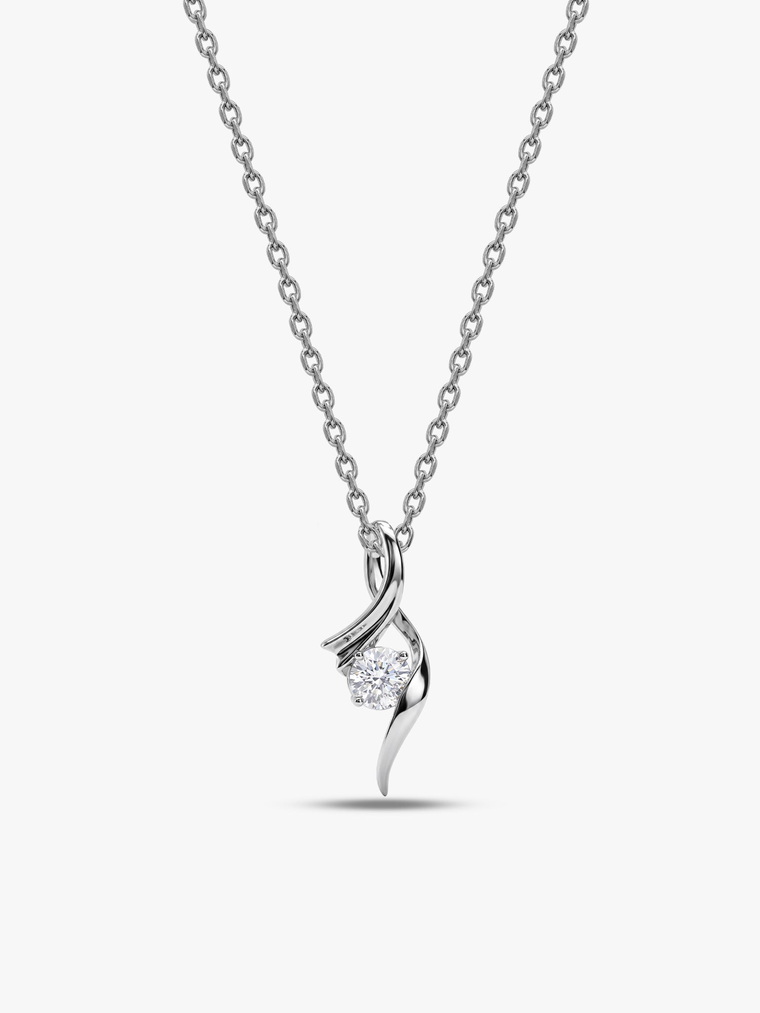 Silver Classy Shine Pendant With Link Chain