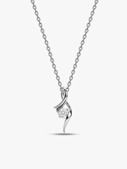 Silver Classy Shine Pendant With Link Chain