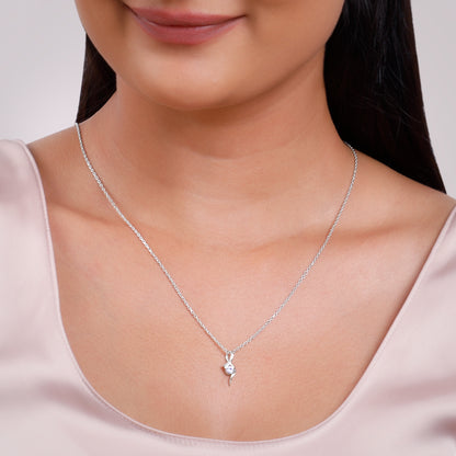 Silver Classy Shine Pendant With Link Chain