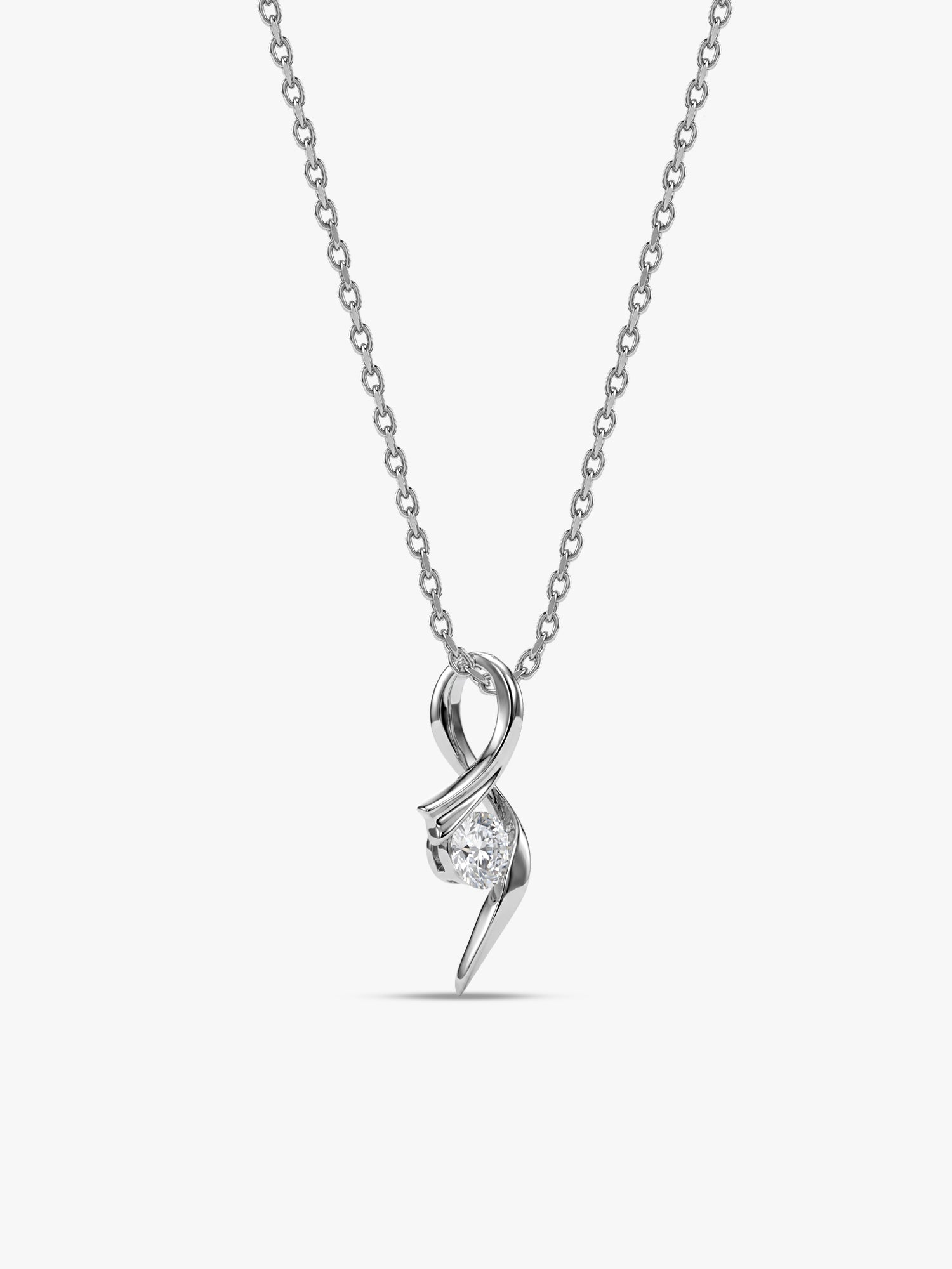 Silver Classy Shine Pendant With Link Chain