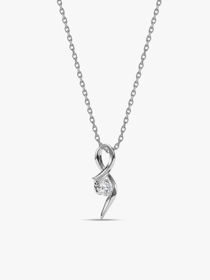 Silver Classy Shine Pendant With Link Chain