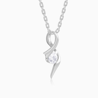 Silver Classy Shine Pendant With Link Chain
