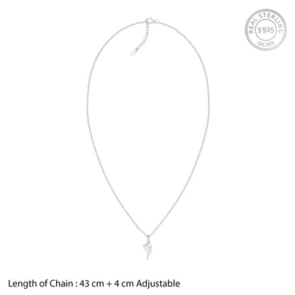 Silver Classy Shine Pendant With Link Chain
