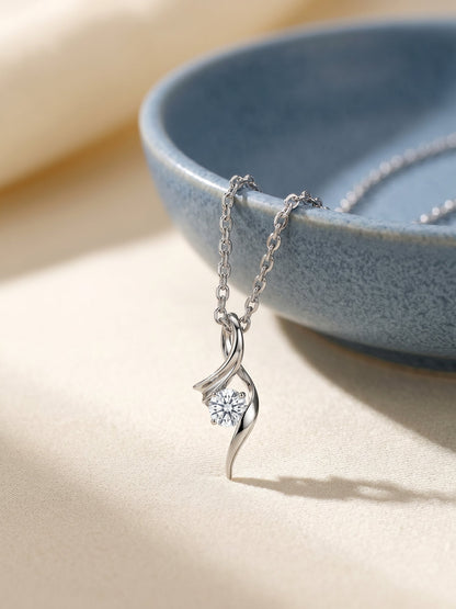 Silver Classy Shine Pendant With Link Chain