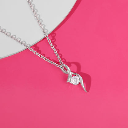 Silver Classy Shine Pendant With Link Chain