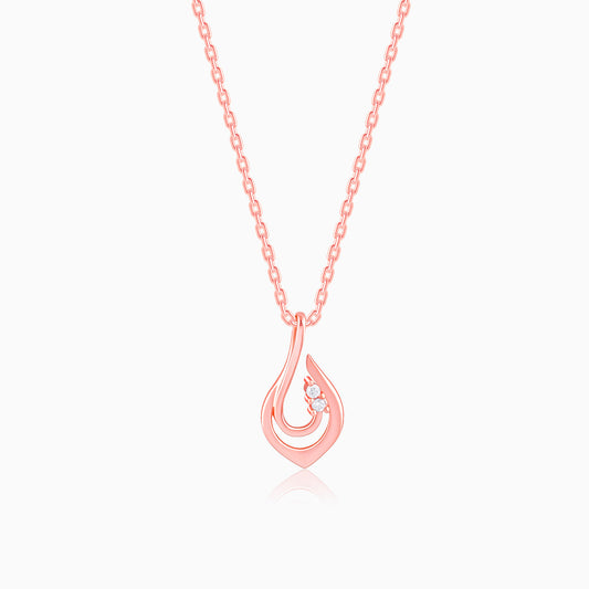 Rose Gold Cute Drop Pendant With Link Chain