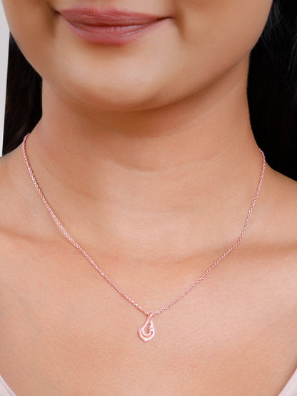 Rose Gold Cute Drop Pendant With Link Chain