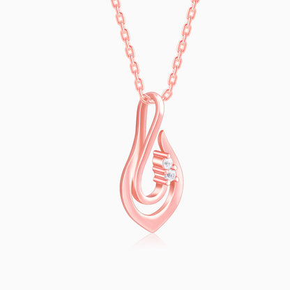Rose Gold Cute Drop Pendant With Link Chain