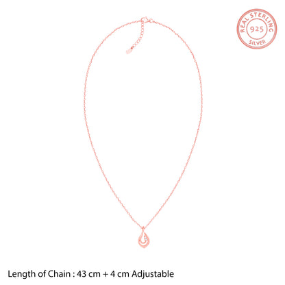 Rose Gold Cute Drop Pendant With Link Chain