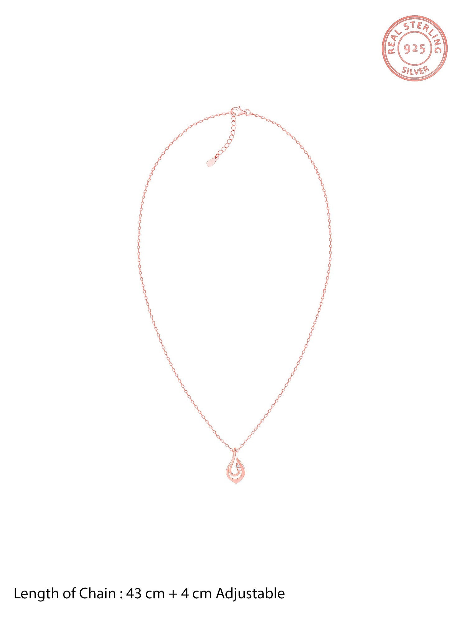 Rose Gold Cute Drop Pendant With Link Chain