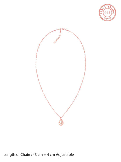 Rose Gold Cute Drop Pendant With Link Chain