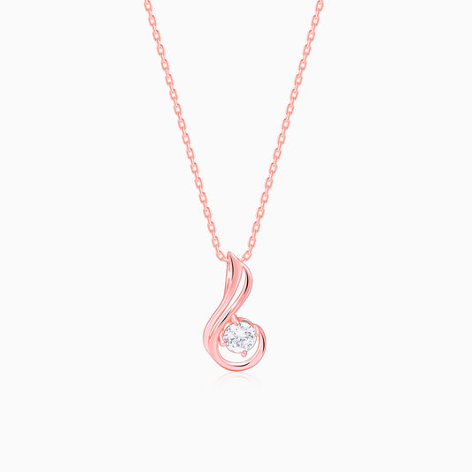 Rose Gold Classic Swirl Pendant With Link Chain