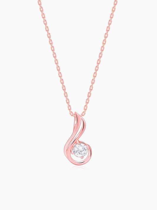Rose Gold Classic Swirl Pendant With Link Chain