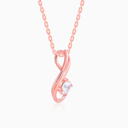 Rose Gold Classic Swirl Pendant With Link Chain