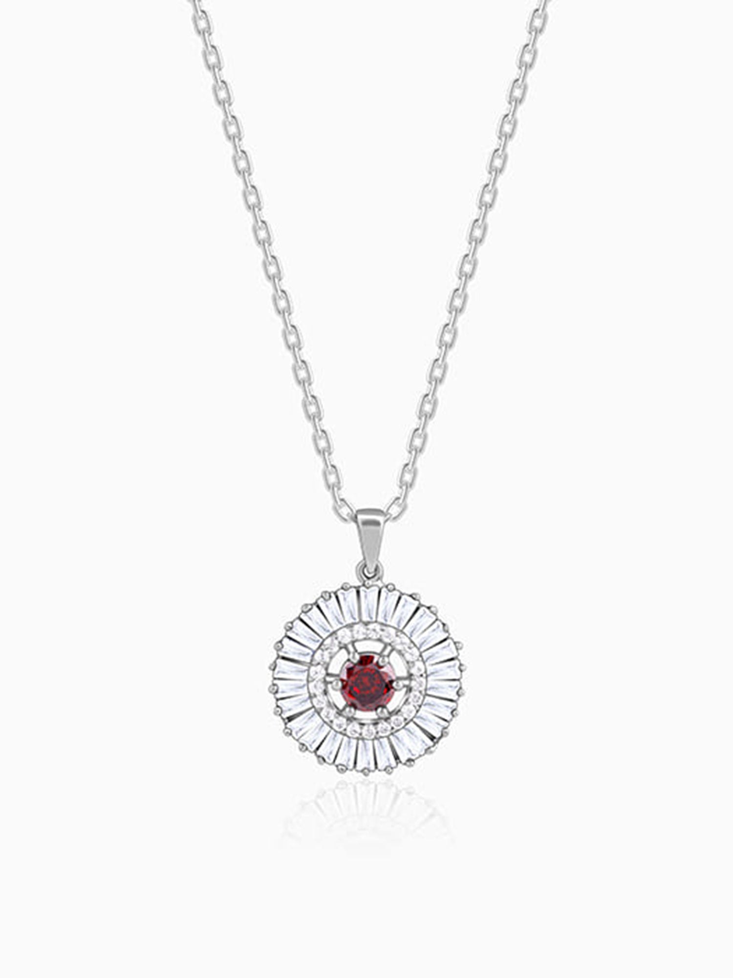 Silver Fleur Pendant With Link Chain