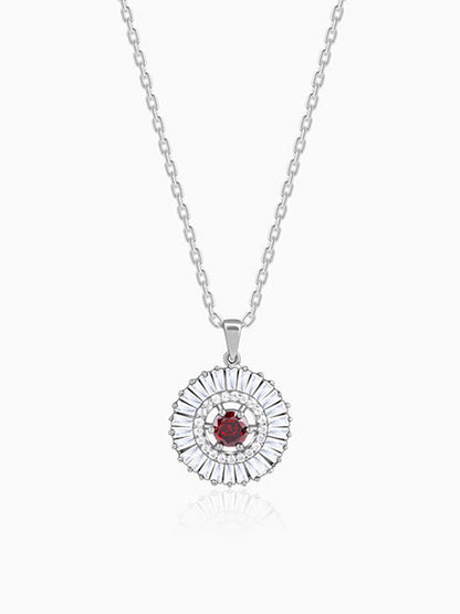Silver Fleur Pendant With Link Chain