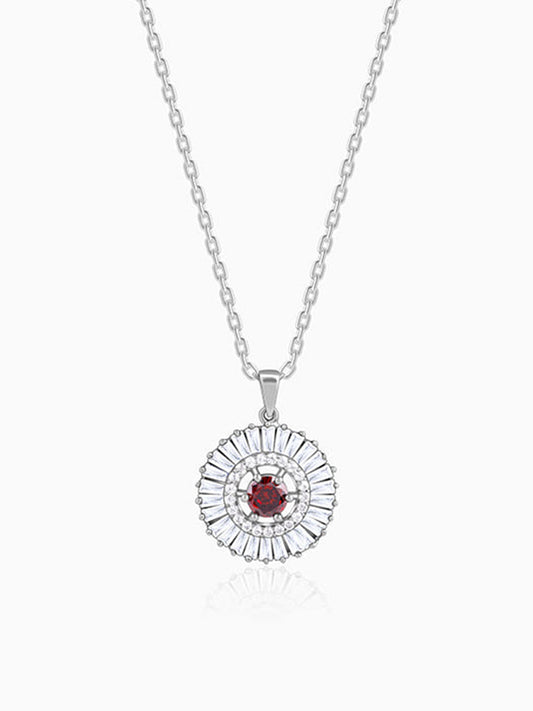 Silver Fleur Pendant With Link Chain