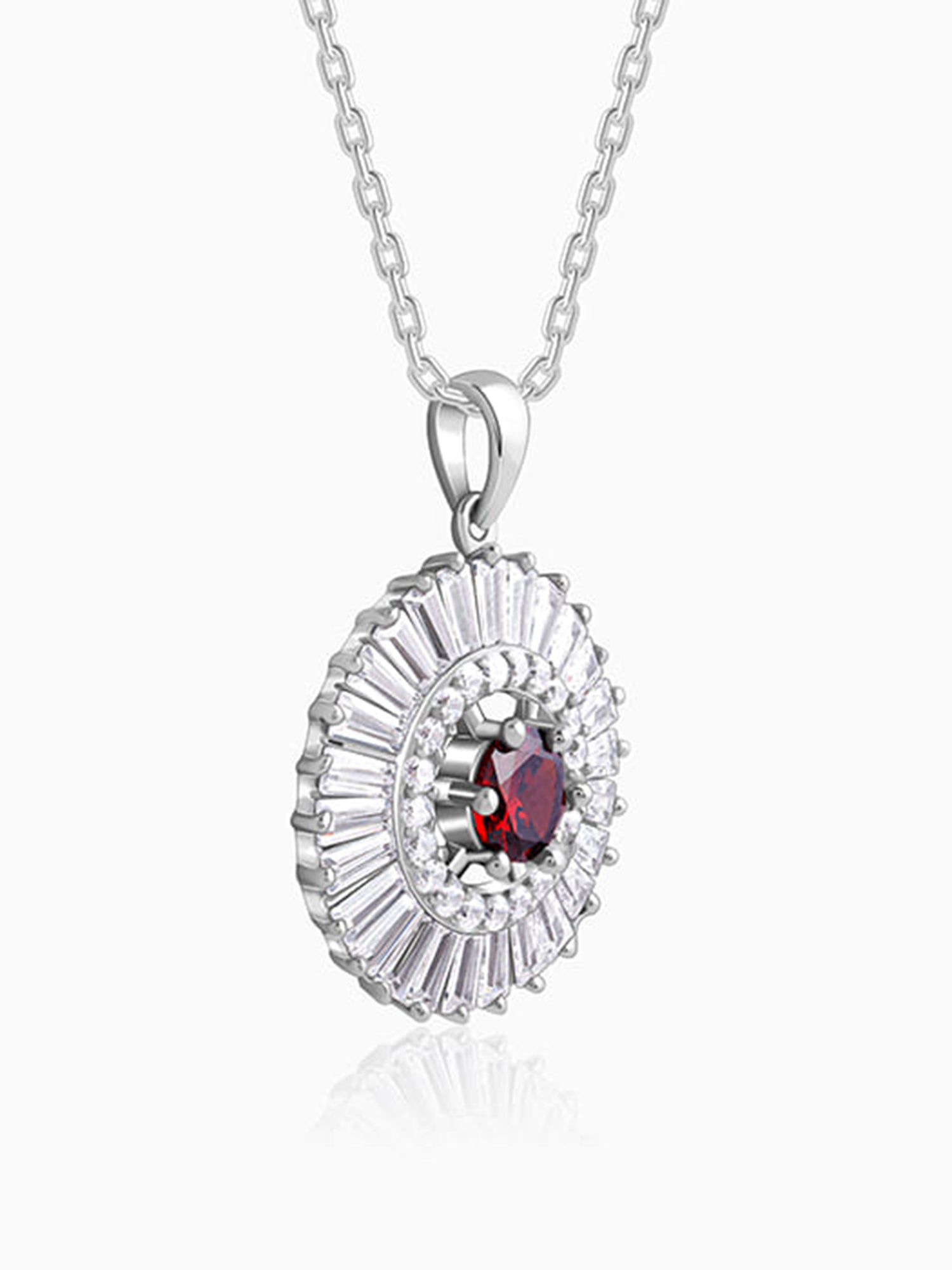 Silver Fleur Pendant With Link Chain