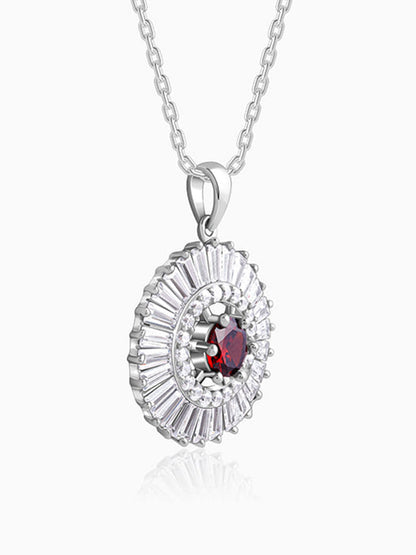 Silver Fleur Pendant With Link Chain
