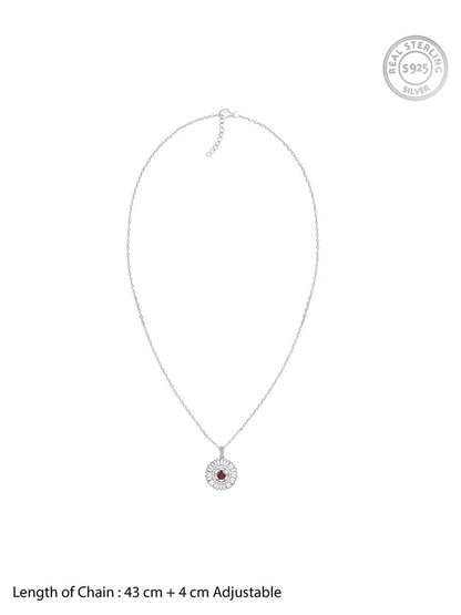 Silver Fleur Pendant With Link Chain
