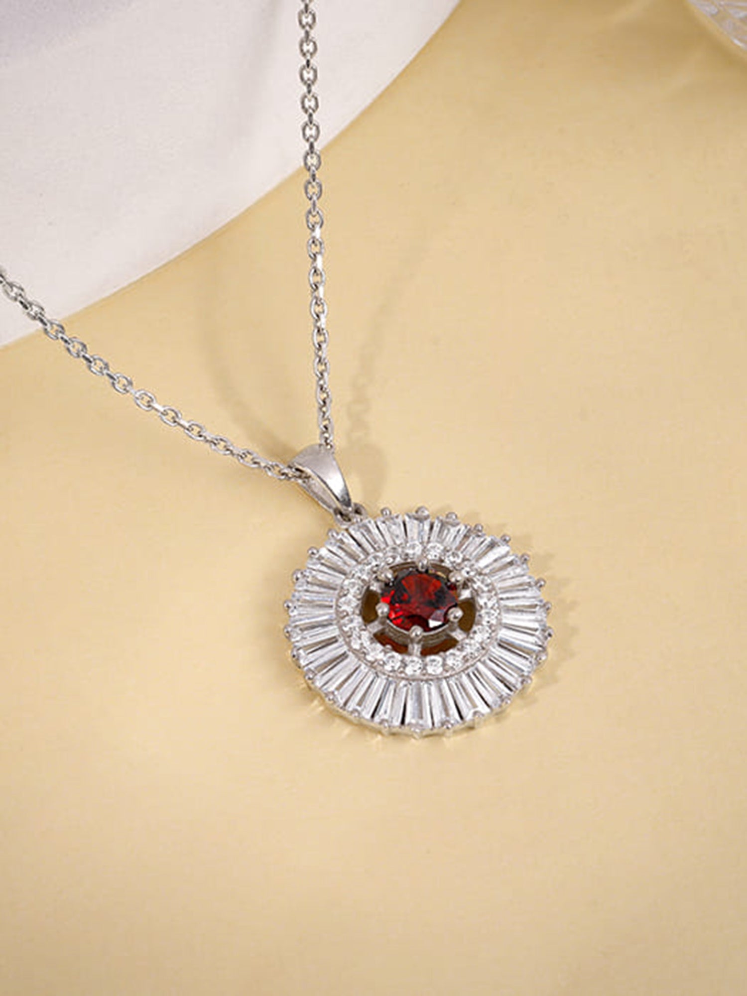 Silver Fleur Pendant With Link Chain