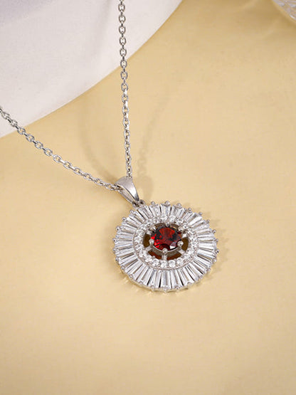 Silver Fleur Pendant With Link Chain