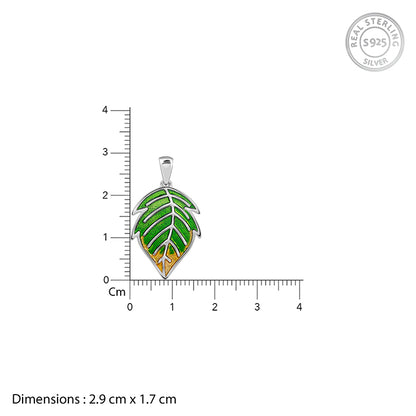 Silver Heavenly Leaf Pendant With Link Chain