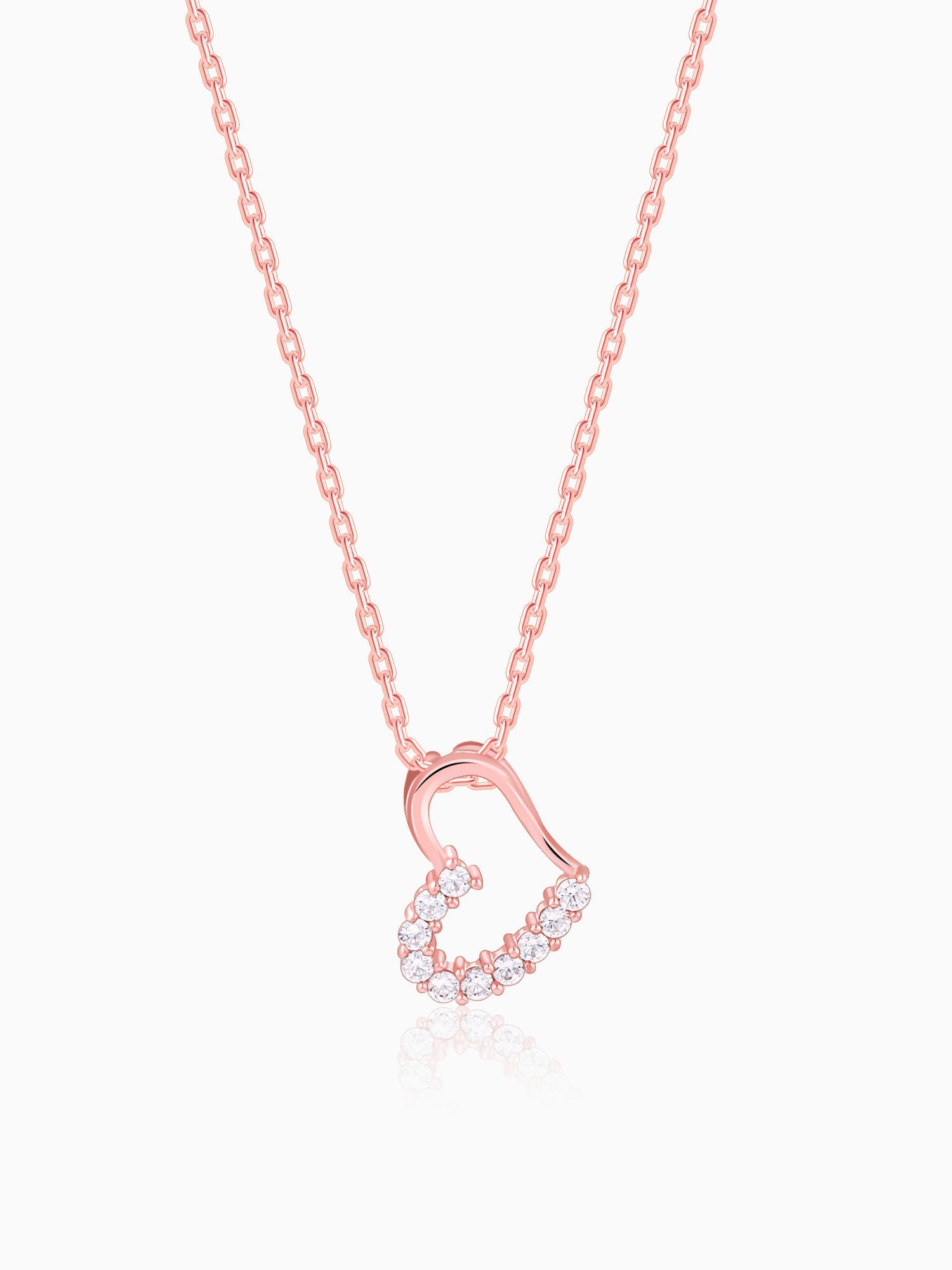 Rose Gold Loved You Pendant With Link Chain