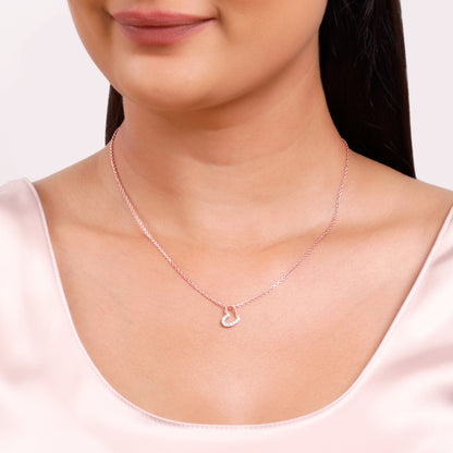 Rose Gold Loved You Pendant With Link Chain