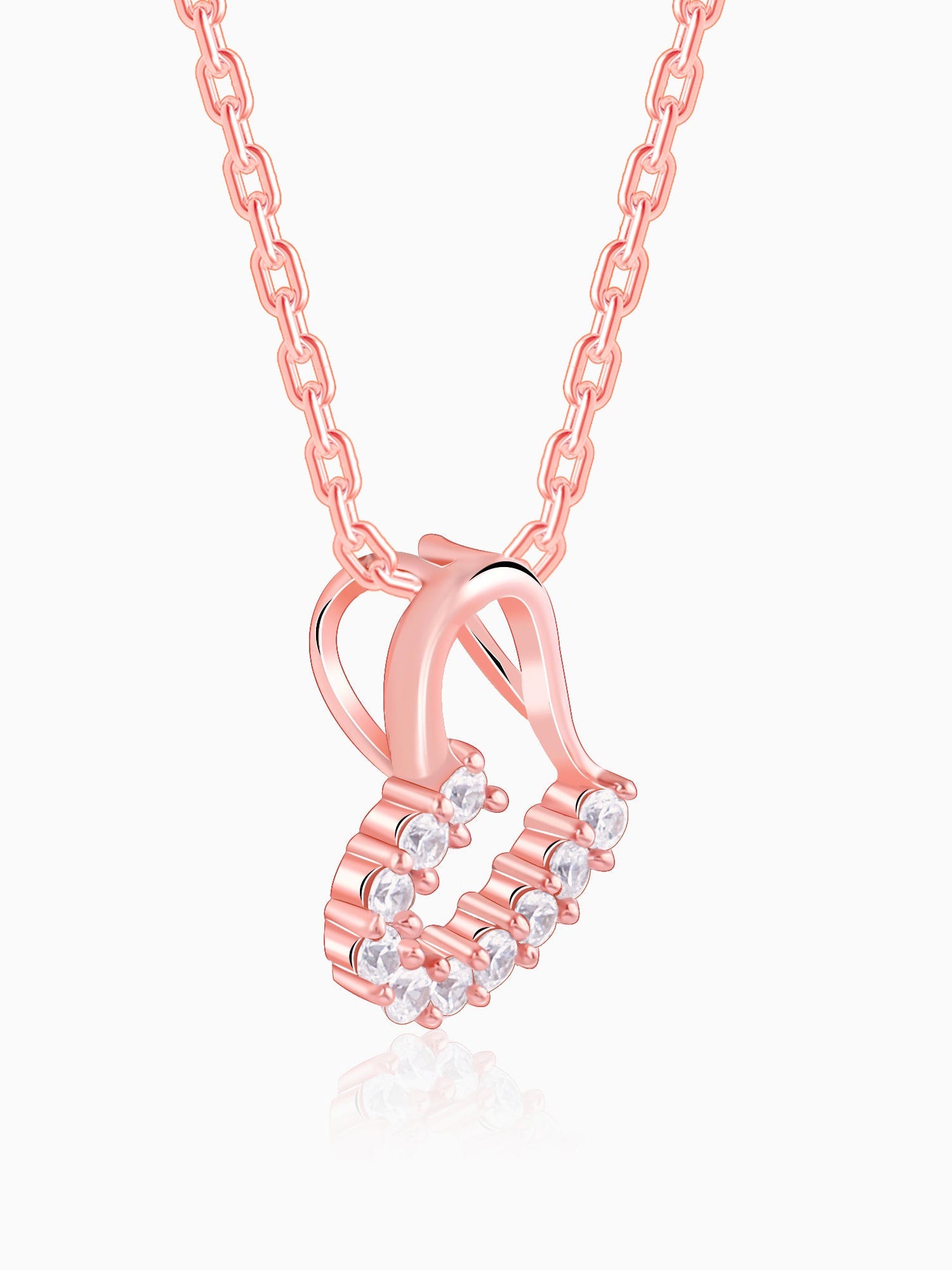 Rose Gold Loved You Pendant With Link Chain