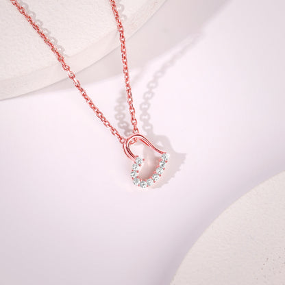 Rose Gold Loved You Pendant With Link Chain