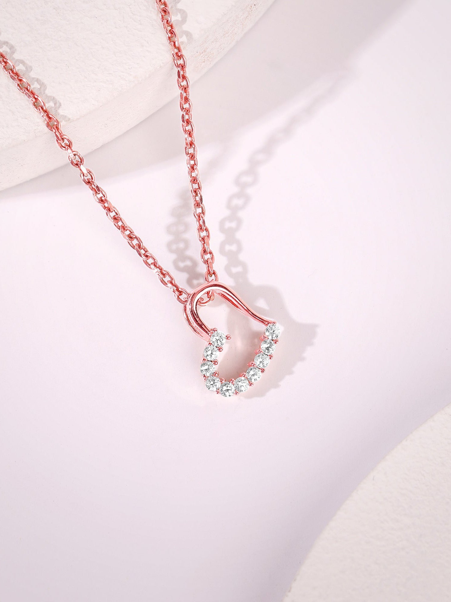 Rose Gold Loved You Pendant With Link Chain