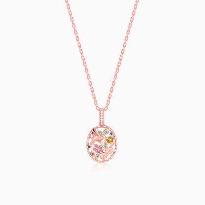 Rose Gold Love Of Nature Pendant With Link Chain