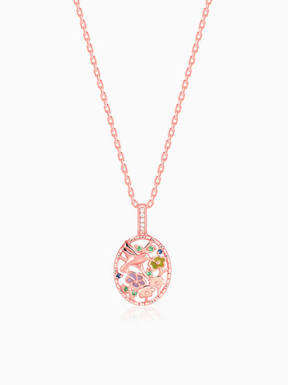 Rose Gold Love Of Nature Pendant With Link Chain
