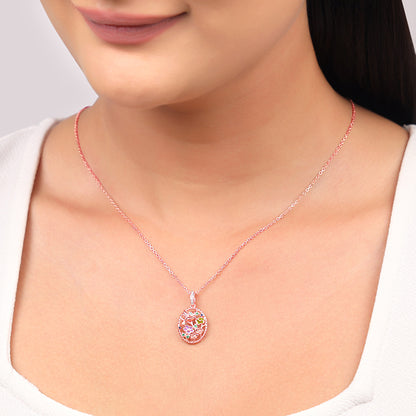 Rose Gold Love Of Nature Pendant With Link Chain