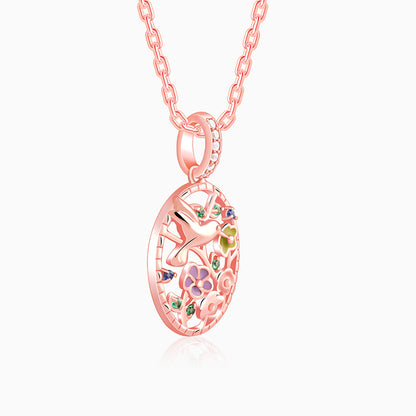 Rose Gold Love Of Nature Pendant With Link Chain