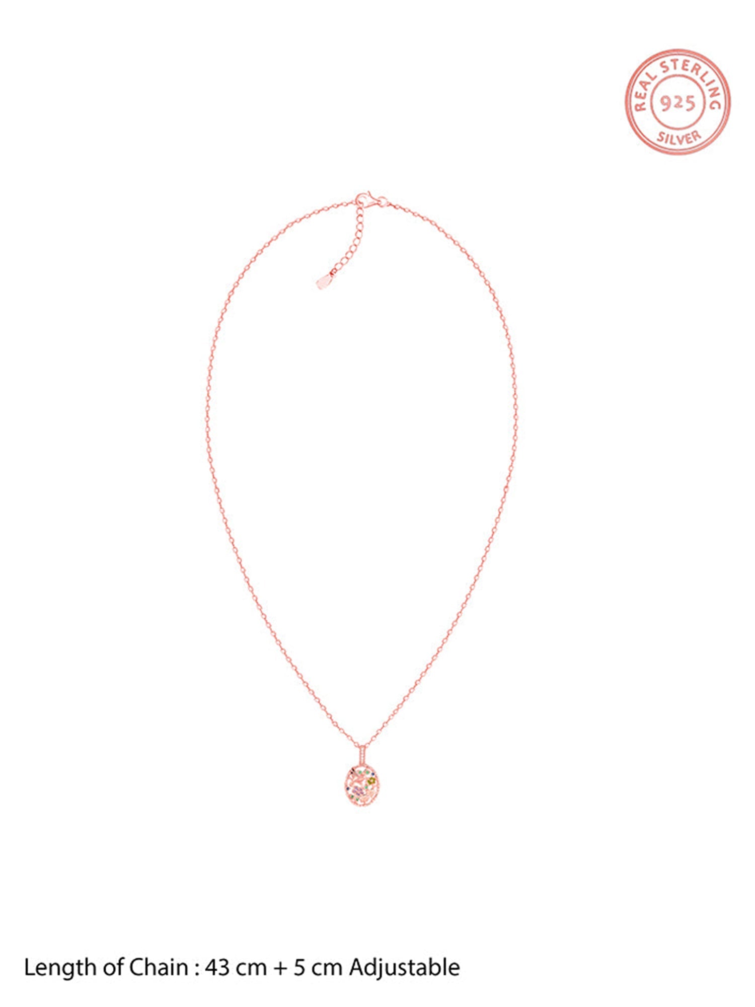 Rose Gold Love Of Nature Pendant With Link Chain