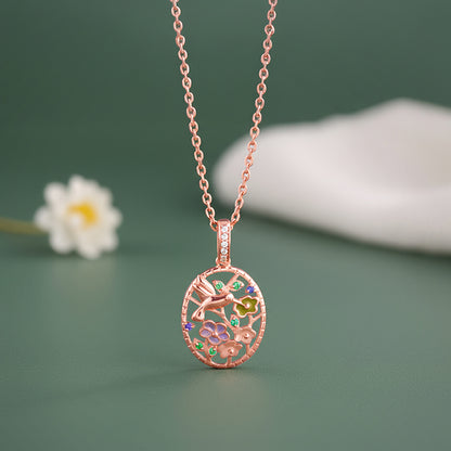 Rose Gold Love Of Nature Pendant With Link Chain