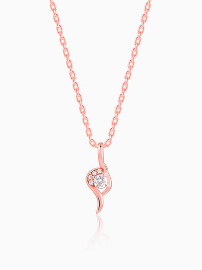 Rose Gold Cute Swirl Pendant With Link Chain