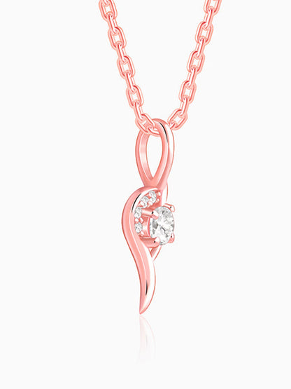 Rose Gold Cute Swirl Pendant With Link Chain