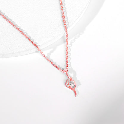 Rose Gold Cute Swirl Pendant With Link Chain