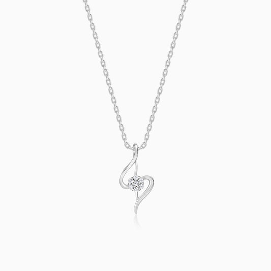 Silver Gorgeous Beauty Pendant With Link Chain