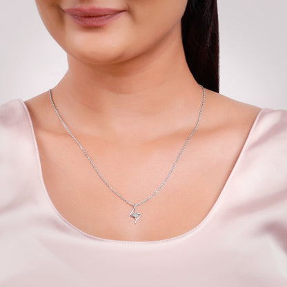 Silver Gorgeous Beauty Pendant With Link Chain