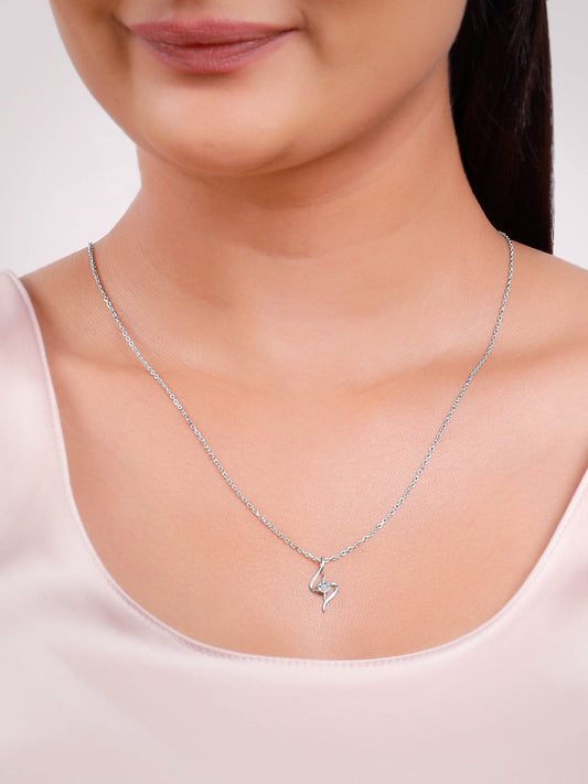 Silver Gorgeous Beauty Pendant With Link Chain